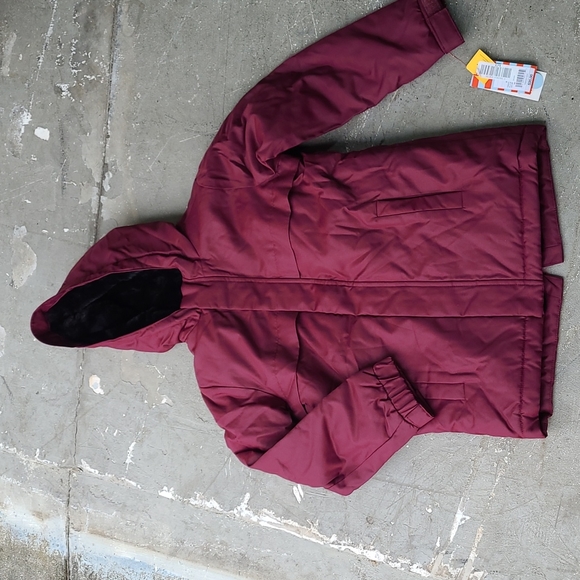 New! Cat & Jack Girls' Lightweight Parka Jacket Burgundy Red Medium - Picture 2 of 9